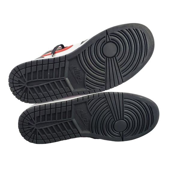 Air Jordan 1 Mid Shoes "Bred Toe" Black Fire Red White 554724-079 Men's Athletic - Picture 13 of 14